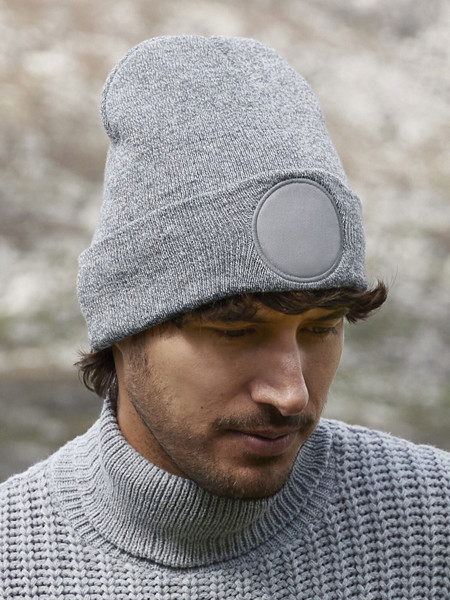 Circular Patch Beanie - White