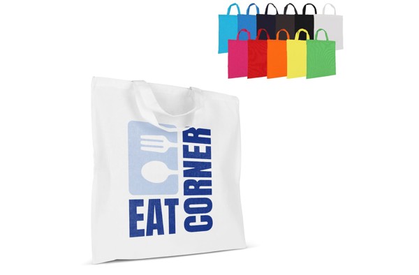 Shopping bag OEKO-TEX® color short 140g/m² 38x42 cm - White