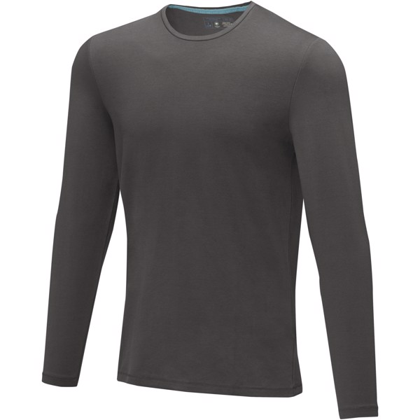 T-shirt Ponoka in tessuto organico a manica lunga da uomo - Grigio tempesta / 2XL