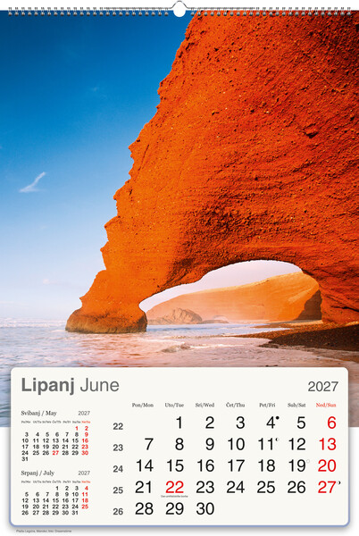 Okomiti zidni kalendar – Planet Zemlja