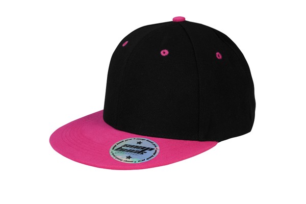 4137 - children's baseball cap - black/cyan