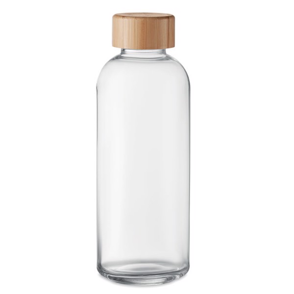 Glass bottle 650ml, bamboo lid Frisian