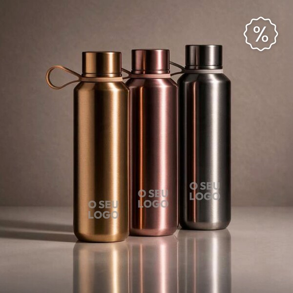 Garrafa Térmica em Aço Inoxidável Parede Dupla 600 ml