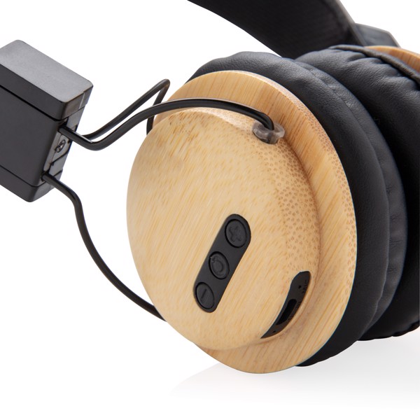 Casque audio sans fil en bambou