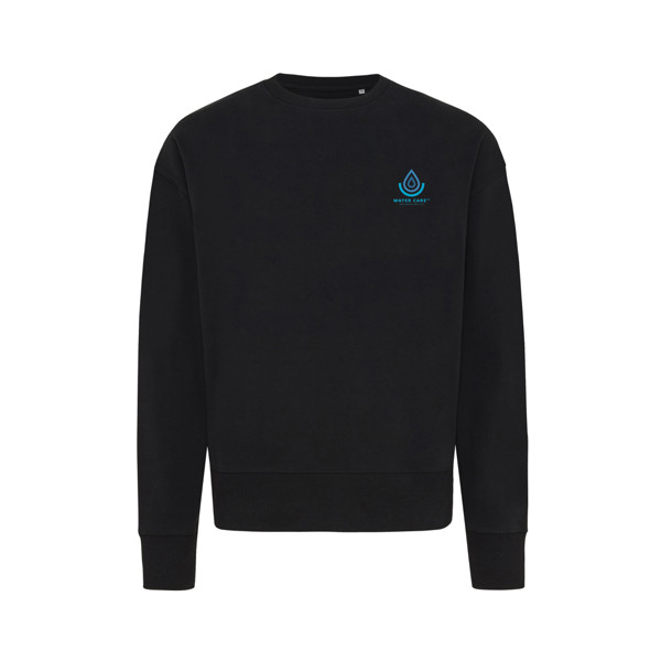 Sweater à col rond en coton recyclé Iqoniq Kruger - Noir / XL