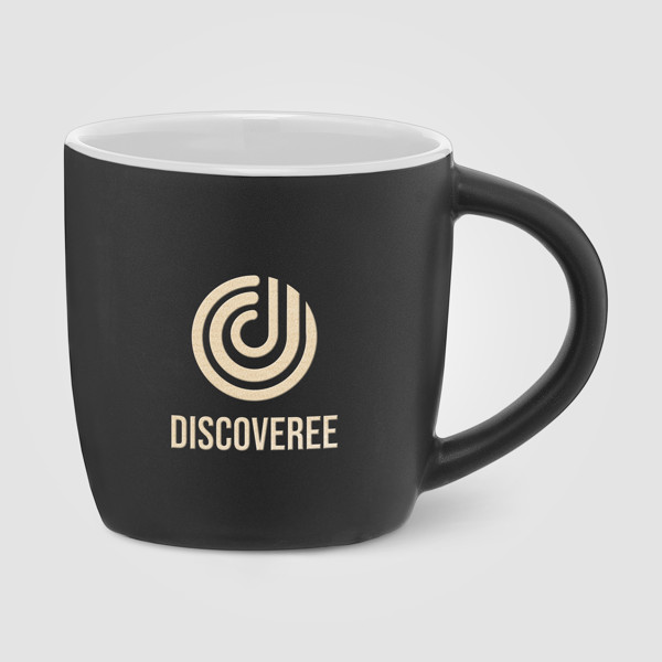 Zanzibar - 355 ml Matte Black Ceramic Mug with ColourPop - White / Silkscreen