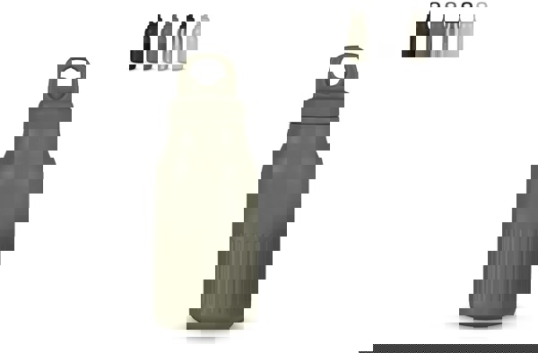 Sagaform Truls steel bottle with handy click open cap (recycled) 500 ml - Silver