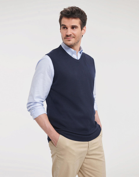 Adults' V-Neck Sleeveless Knitted Pullover - Black / L