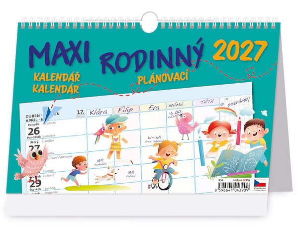 Plánovací stolní kalendář Maxi rodinný plánovací 2027