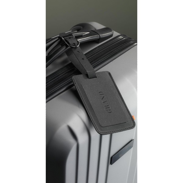 Recycled Leather Luggage Tag - Black