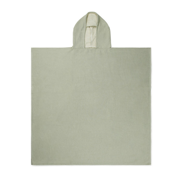 Pončo za na plažo Vinga Tolo 100x95 cm, bombaž 360 g/m² - Zelena / Izrazito bela