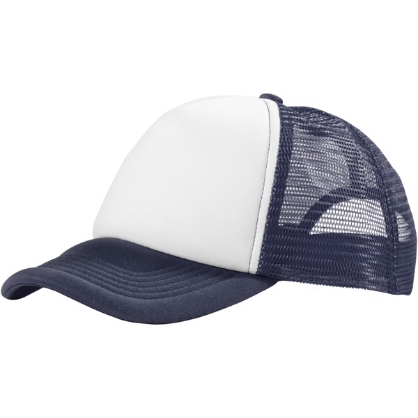 Boné de 5 painéis de 100 g/m² Trucker - Azul marinho / Branco
