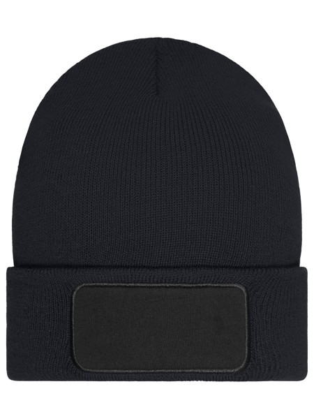 Beanie with Patch - Thinsulate - Black