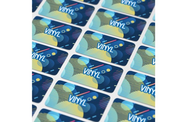 Vinyl Sticker Rectangle 60x25mm - White