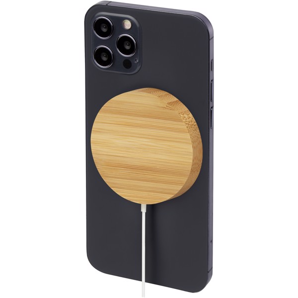 Atra 10W bamboo magnetic wireless charging pad