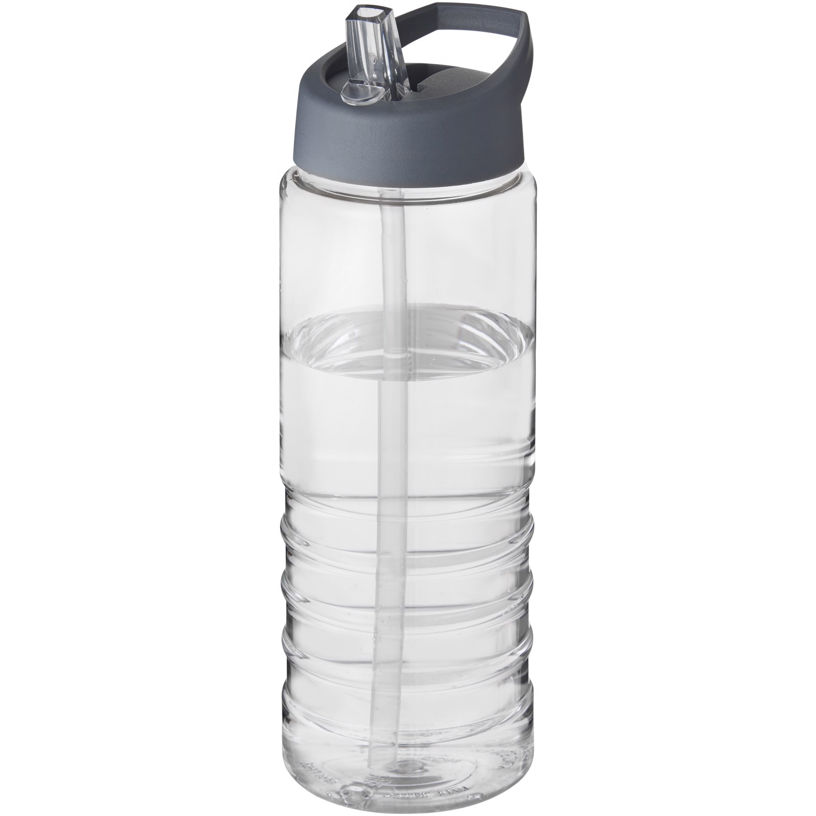 H2O Treble 750 ml sportovní lahev s víčkem s hubičkou - Průhledná / Storm Grey