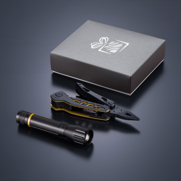 Optima Set I-B: Multitool And Medium Flashlight - Yellow