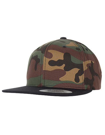 Classic Snapback 2-Tone Camo Cap - Green Camo / Black / One Size