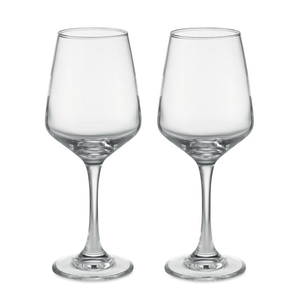 Set mit 2 Weingläsern Cheers
