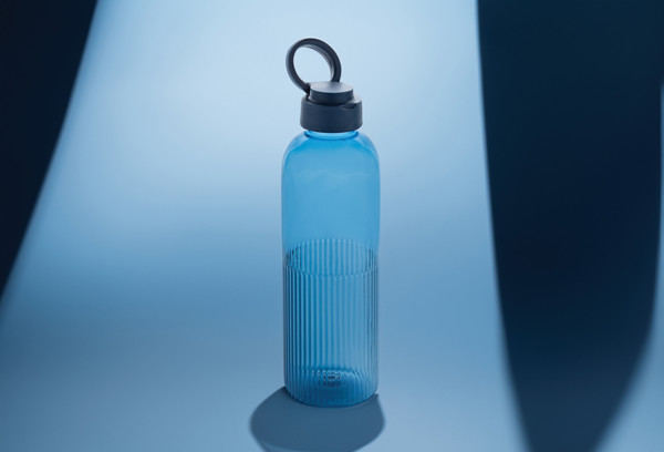 Bouteille 750ml  étanche avec poignée en rPET RCS Ripple - Bleu Marine