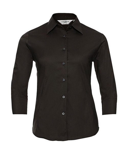Tailored Blouse With 3 / 4 Sleeves - White / 2XL