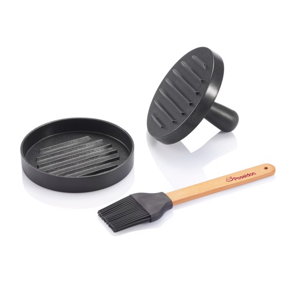 XD - BBQ set with hamburger press and brush