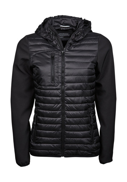 Ladies' Hooded Crossover Jacket - Black / M