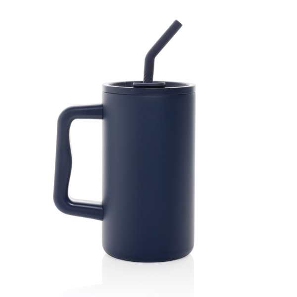 Mug Cube 800ml en acier recyclé certifiée RCS - Bleu Marine