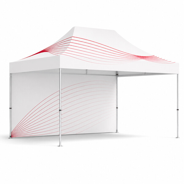 Kit de Tenda 3x4,5m, Impressão em Poliéster 100% 115g/m² - |--- 1 Parede