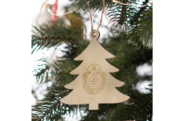 Ornement de Noël en bois en forme de sapin