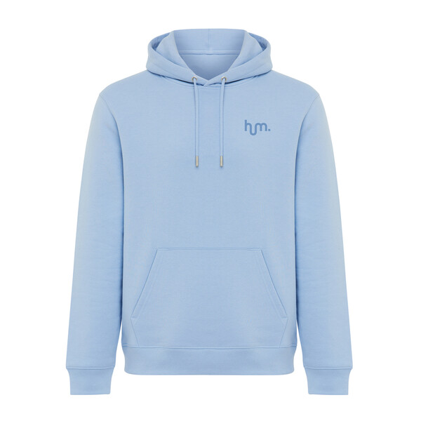 Mikina s kapucí IQONIQ Joshua z recyklované bavlny - Sky Blue / XL
