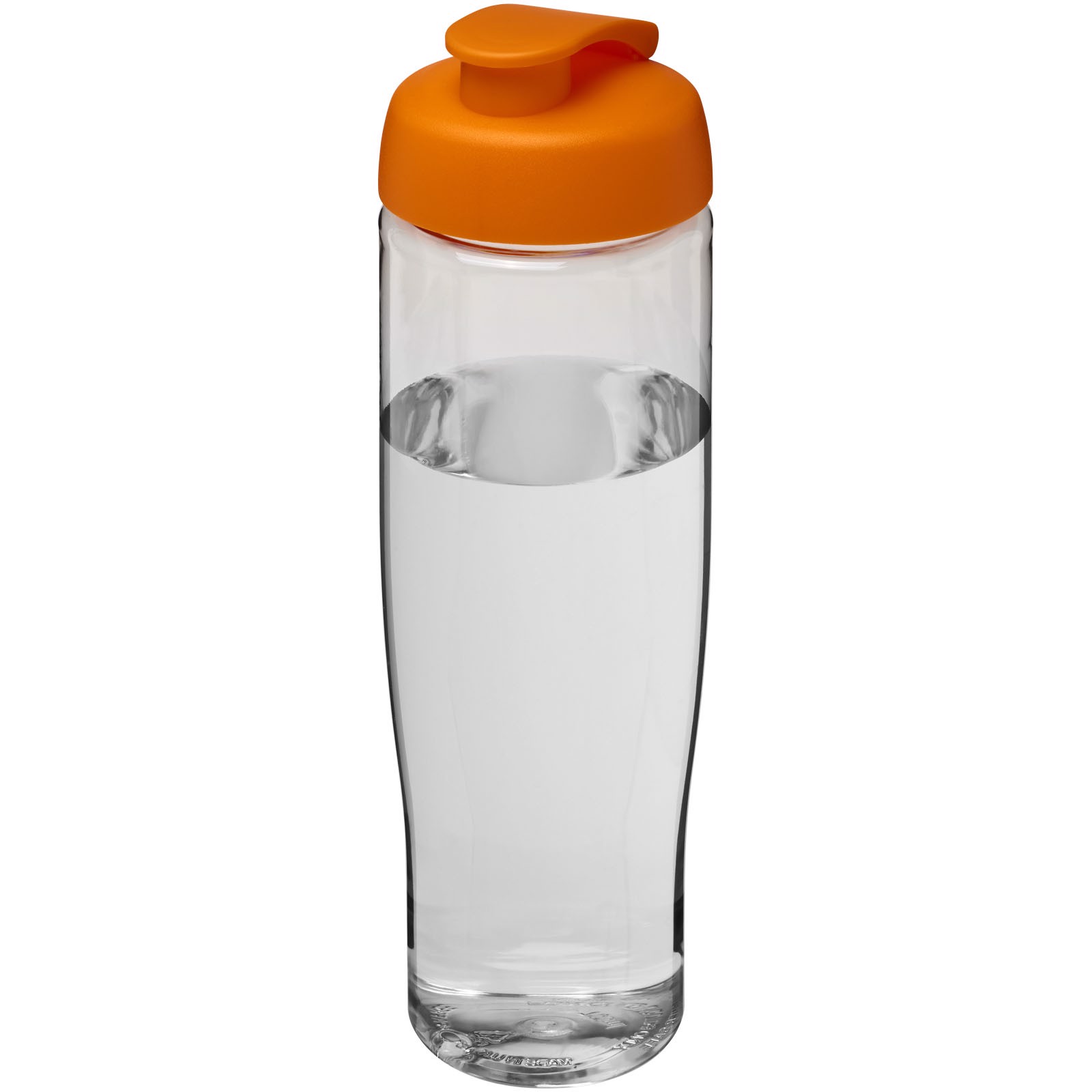 Bidon H2O Tempo® o pojemności 700 ml z wieczkiem zaciskowym - Przezroczysty / Pomarańczowy