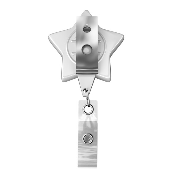 Retractable badge reel in star shape with logo - Belt Clip