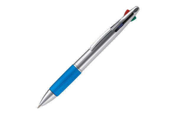 Ball pen 4 colours - Silver / Blue