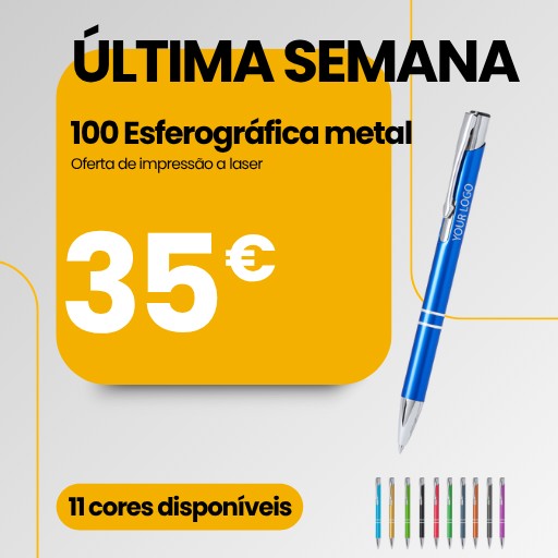 Esferográfica metal com gravação a laser