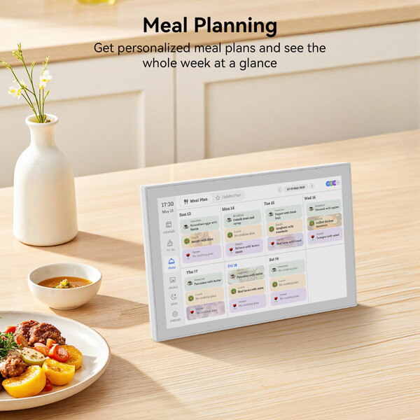 WiFi Digital Photo Frame with Calendar 10.1" - WHITE
