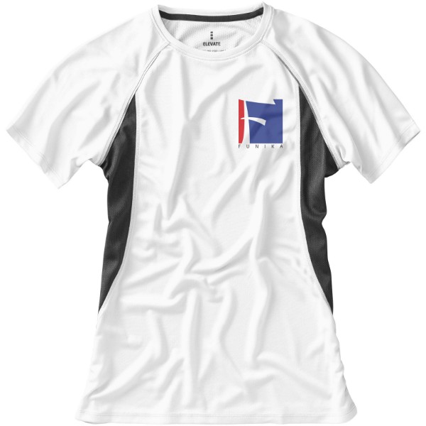Damski T-shirt Quebec z krótkim rękawem z dzianiny Cool Fit odprowadzającej wilgoć - Biały / Antracyt / M