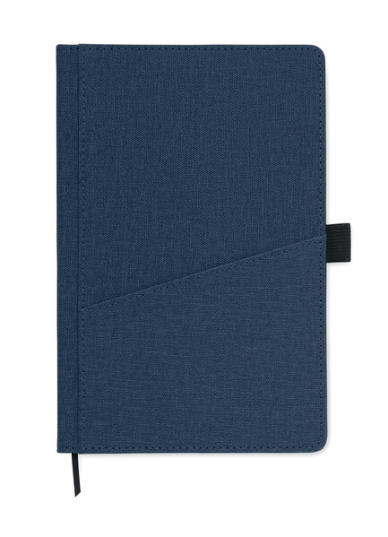 Carnet A5 en PU avec pochette Cinco - Bleu