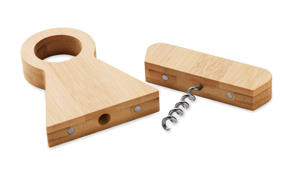 Bamboo bottle stand & opener Standturn