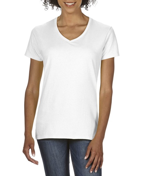 Premium Cotton® Ladies' V-Neck T-Shirt - White / M