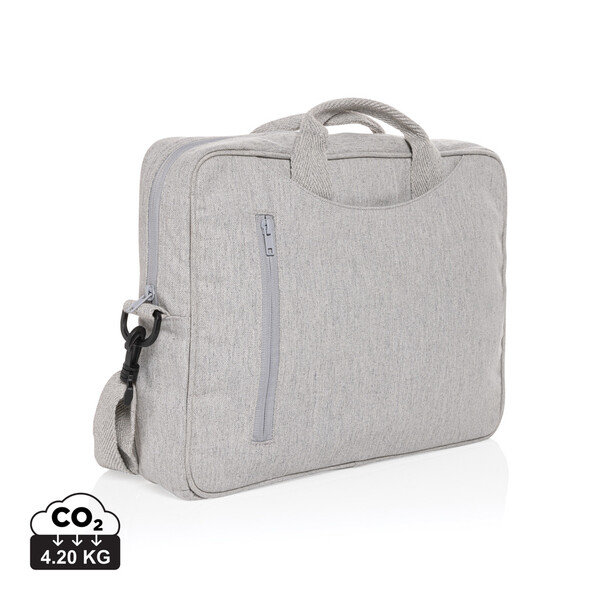 Laluka laptop bag recycled cotton, 15.4 inch - Grey