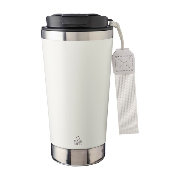 Copo térmico de parede dupla Kayla | Reciclado | 500 ml - branco