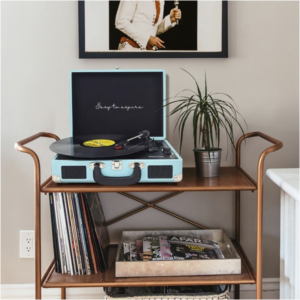 Leitor VC400 de vinil e MP3 Prixton - Azul claro