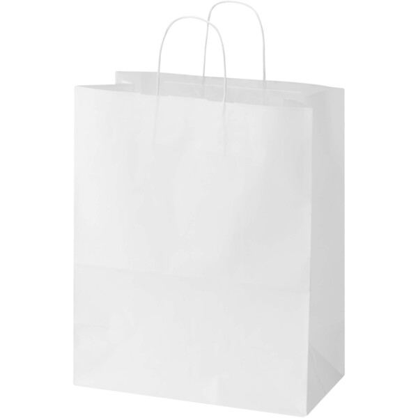 Kraft 80-90 g/m2 paper bag with twisted handles - 32 x 17 x 39 cm - White