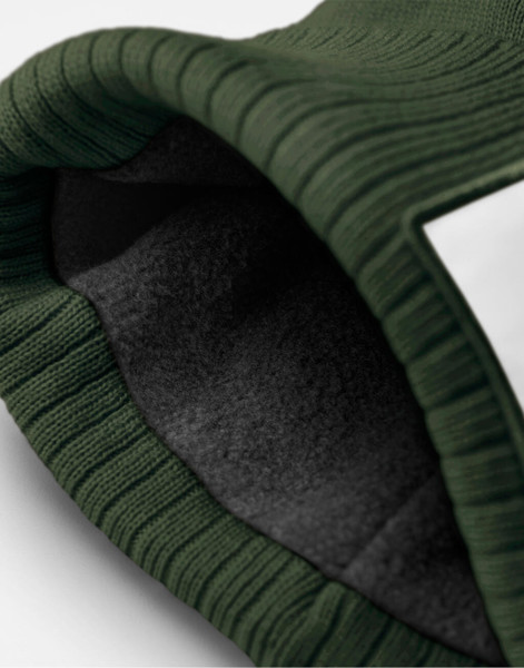 Berretto Con Toppa Applicata - Olive Green / White / ONE SIZE