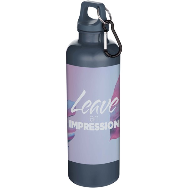 Bouteille d’eau Oregon de 750 ml en plastique recyclé uni certifié RCS avec mousqueton - Bleu hale