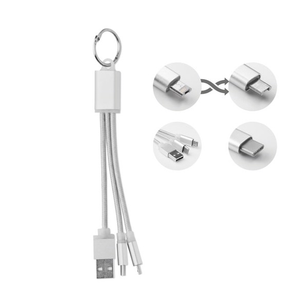 key ring with USB type C cable Rizo - Silver