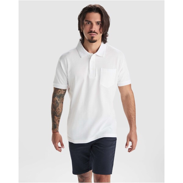 Polo de manga curta unissexo de 220 g/m²  "Centauro Premium" - Branco / S