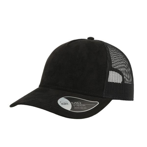 Boné Rapper Suede, 100% Poliéster - Preto