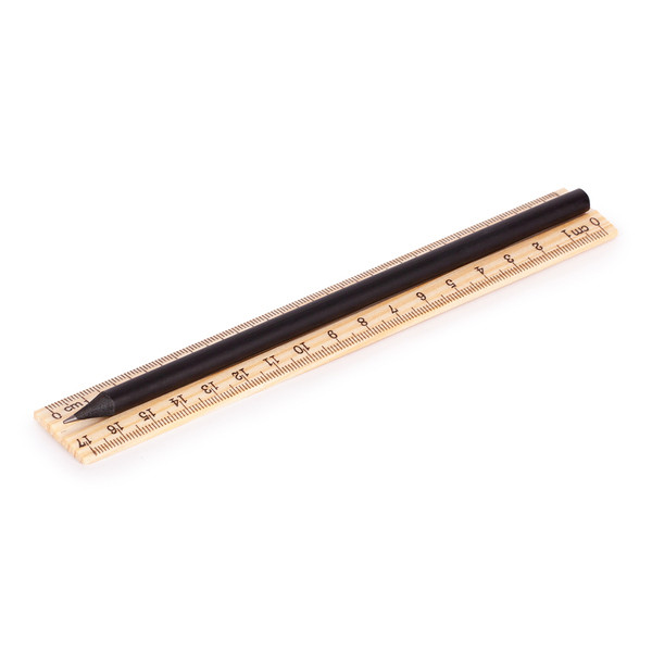 Simple pencil and ruler set